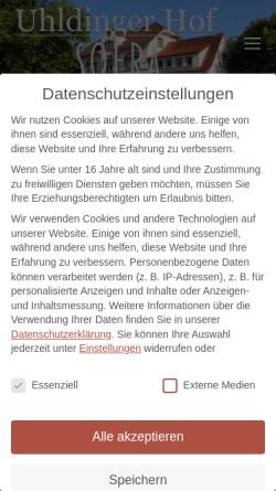 Vorschau der mobilen Webseite www.uhldinger-hof.de, Uhldinger Hof
