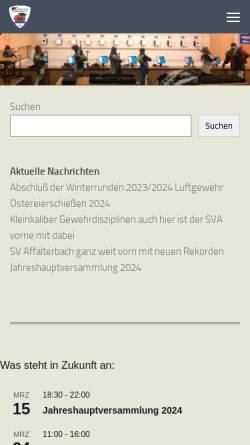 Vorschau der mobilen Webseite www.svaffalterbach.de, Schützenverein Affalterbach. e.V.