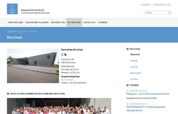 Vorschau von www.nak-bruchsal-gemeinde.de, Neuapostolische Kirche - Bezirk Bruchsal