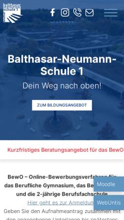 Vorschau der mobilen Webseite www.bns1.de, Balthasar-Neumann-Schule I Bruchsal