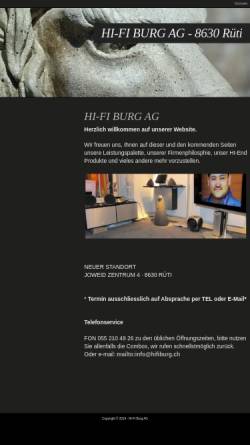 Vorschau der mobilen Webseite www.hifiburg.ch, HIFI - Burg AG