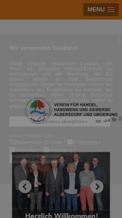 Vorschau der mobilen Webseite www.albersdorf-holstein.de, Gewerbeverein Albersdorf