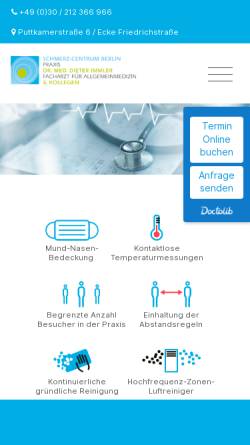 Vorschau der mobilen Webseite www.dr-immler.de, Dr.med. Dieter Immler - Facharzt für Allgemeinmedizin