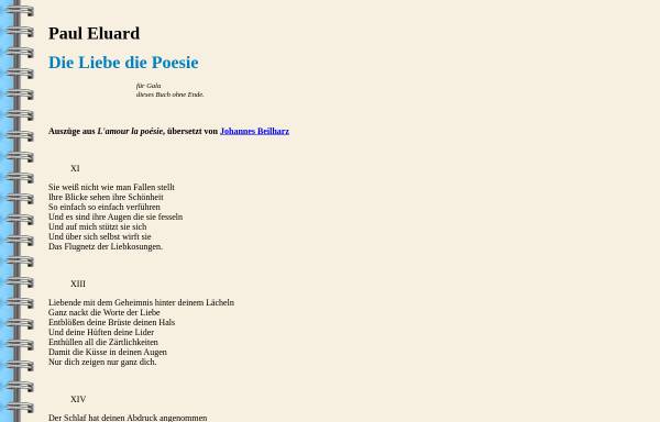 Vorschau von www.jbeilharz.de, Auszüge aus L'amour la poésie von Paul Eluard
