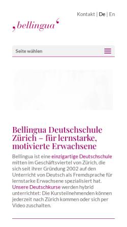 Vorschau der mobilen Webseite www.bellingua.ch, Bellingua