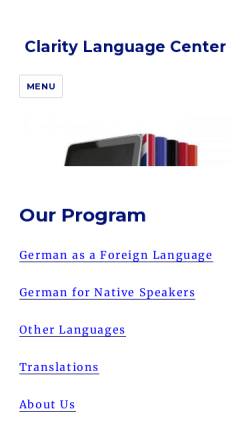 Vorschau der mobilen Webseite www.clarity-languagecenter.ch, Clarity Language Center