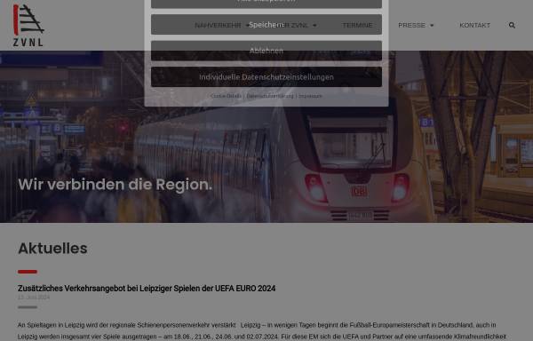 Vorschau von www.zvnl.de, Zweckverband für den Nahverkehrsraum Leipzig (ZVNL)