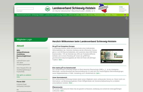 Vorschau von www.bdb-schleswig-holstein.de, Landesverband Schleswig-Holstein im Bund deutscher Baumschulen