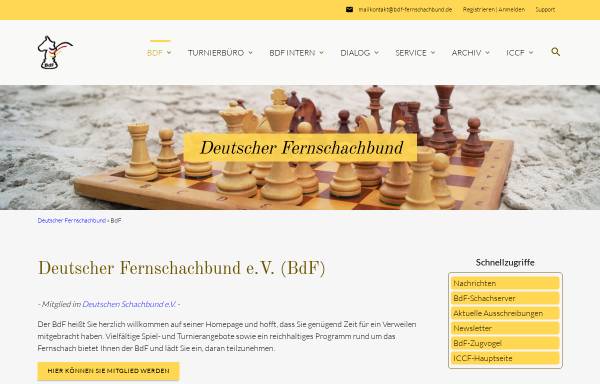 Vorschau von www.bdf-fernschachbund.de, Deutscher Fernschachbund (BdF)