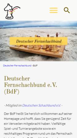Vorschau der mobilen Webseite www.bdf-fernschachbund.de, Deutscher Fernschachbund (BdF)