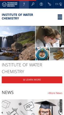 Vorschau der mobilen Webseite tu-dresden.de, Institut für Wasserchemie