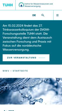 Vorschau der mobilen Webseite www.tu-harburg.de, Institut für Wasserressourcen und Wasserversorgung
