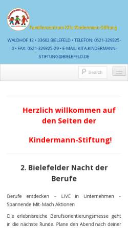 Vorschau der mobilen Webseite www.kindermann-stiftung.de, Kindermann-Stiftung