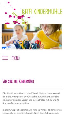 Vorschau der mobilen Webseite www.kitakindermuehle.de, Kindertagesstätte Kindermühle Elternselbsthilfe e.V.