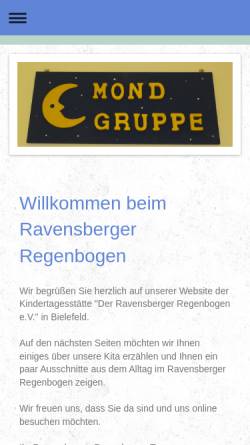Vorschau der mobilen Webseite www.ravensberger-regenbogen.de, Der Ravensberger Regenbogen e.V.