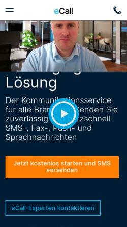 Vorschau der mobilen Webseite ecall-messaging.com, eCall Business Messaging by F24 Schweiz AG