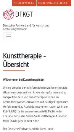 Vorschau der mobilen Webseite www.kunsttherapie.de, Kunsttherapie.de