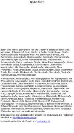 Vorschau der mobilen Webseite www.berlin-mittendrin.de, Berlin-Mitte Microstadtplan