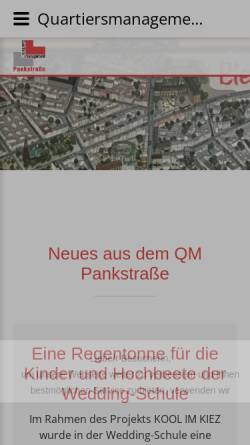 Vorschau der mobilen Webseite www.pankstrasse-quartier.de, Quartier Pankstraße