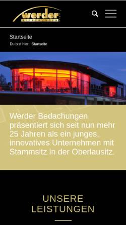 Vorschau der mobilen Webseite www.werder-bedachungen.de, Werder Bedachungen GmbH
