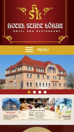 Vorschau der mobilen Webseite www.hotel-stadtloebau.de, Hotel Stadt Löbau