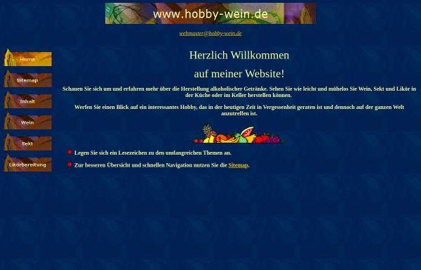 Vorschau von www.hobby-wein.de, Infos für Hobby-Winzer