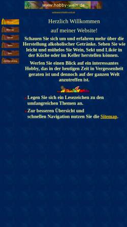 Vorschau der mobilen Webseite www.hobby-wein.de, Infos für Hobby-Winzer