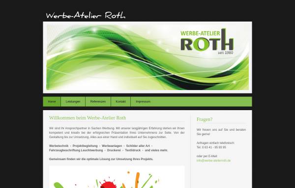 Vorschau von www.werbe-atelierroth.de, Werbe-Atelier Roth