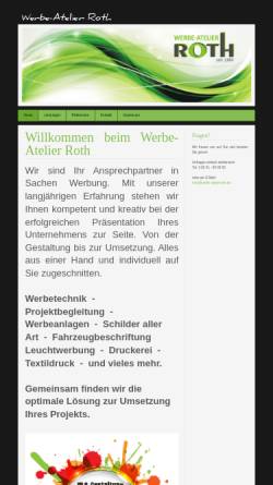 Vorschau der mobilen Webseite www.werbe-atelierroth.de, Werbe-Atelier Roth