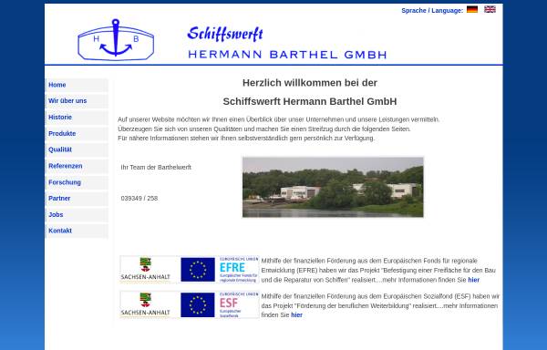 Vorschau von www.barthel-werft.de, Barthel Werft GmbH