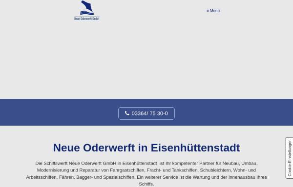 Vorschau von www.neue-oderwerft.de, Neue Oderwerft GmbH