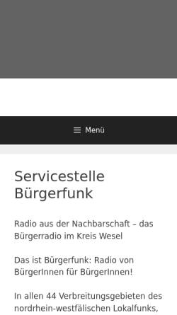 Vorschau der mobilen Webseite www.buergerfunk-radiokw.de, Bürgerfunk Radio K.W.