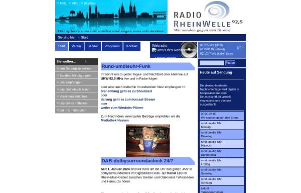 Vorschau von www.radio-rheinwelle.de, Radio Rheinwelle