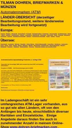 Vorschau der mobilen Webseite www.dohren-briefmarken.de, Automatenmarken: Weltweite Übersicht
