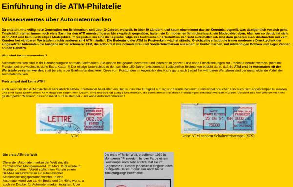 Vorschau von www.dohren-briefmarken.de, Einführung in die ATM-Philatelie