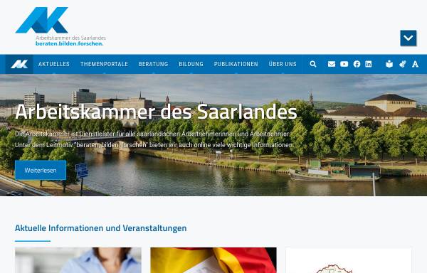Vorschau von www.arbeitskammer.de, Arbeitskammer des Saarlandes