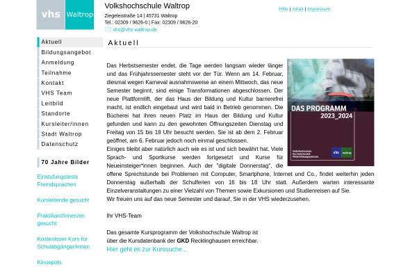 Vorschau von www.vhs-waltrop.de, Volkshochschule Waltrop