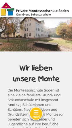 Vorschau der mobilen Webseite www.montessorischule-aschaffenburg.de, Montessori Schule Soden