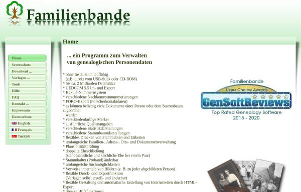 Vorschau von www.familienbande-genealogie.de, Familienbande
