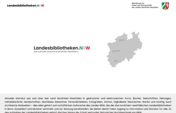 Vorschau von www.landesbibliothek-nrw.de, Die Landesbibliotheken in Nordrhein-Westfalen