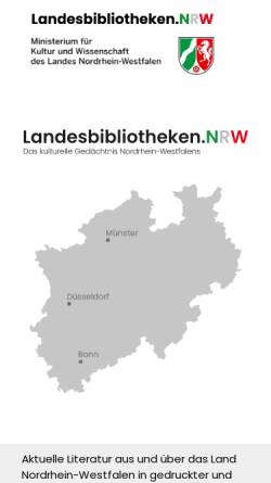 Vorschau der mobilen Webseite www.landesbibliothek-nrw.de, Die Landesbibliotheken in Nordrhein-Westfalen