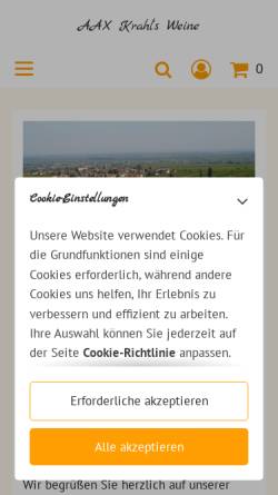 Vorschau der mobilen Webseite www.krahl-hainfeld.de, AAX Krahl's Weine
