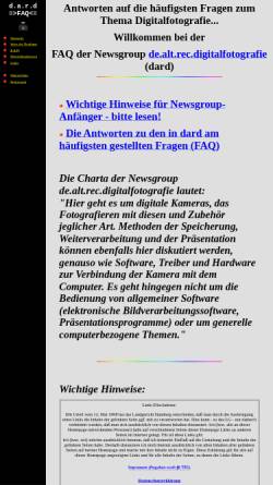 Vorschau der mobilen Webseite www.dard.de, FAQ der Newsgroup de.alt.rec.digitalfotografie
