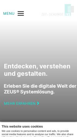 Vorschau der mobilen Webseite www.ivs-zeit.de, IVS Zeit und Sicherheit GmbH