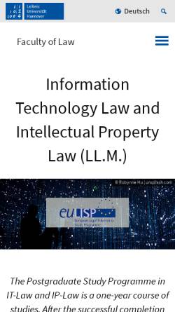 Vorschau der mobilen Webseite www.eulisp.uni-hannover.de, LLM im IT-Recht