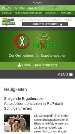 Vorschau der mobilen Webseite www.ergotherapie.de, ErgoXchange