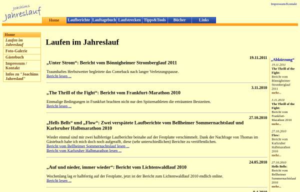 Vorschau von www.jahreslauf.de, Joachims Jahreslauf