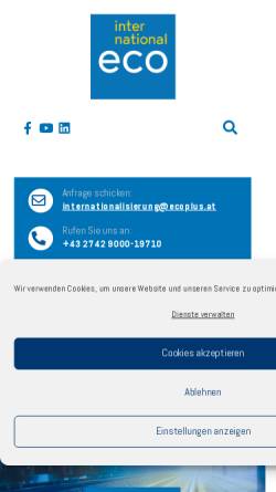 Vorschau der mobilen Webseite www.ecointernational.at, Ecoplus International GmbH
