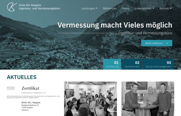 Vorschau von www.mkreis.ch, Kreis AG, Ingenieur- und Vermessungsbüro