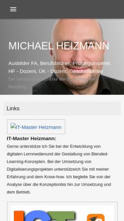 Vorschau der mobilen Webseite www.m-h.ch, Heizmann Handel Gmbh